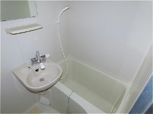 バス・シャワールーム　洗面台とユニット式のお風呂です