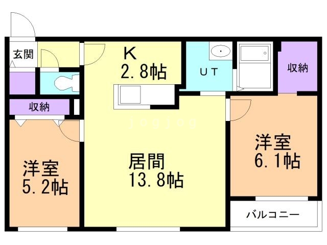 札幌市白石区菊水元町二条のマンションの間取り