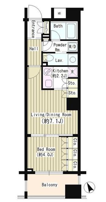 中央区日本橋堀留町のマンションの間取り