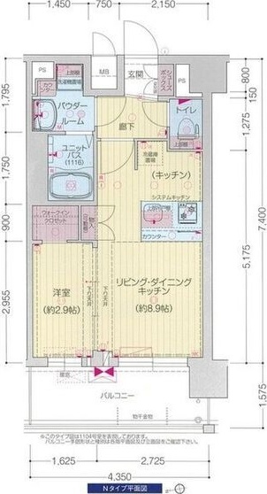 大阪市浪速区下寺のマンションの間取り