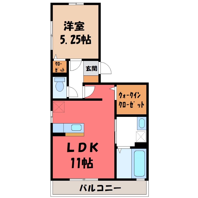 太田市石原町のアパートの間取り