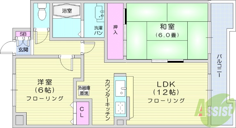 サンヒルズ浮島の間取り