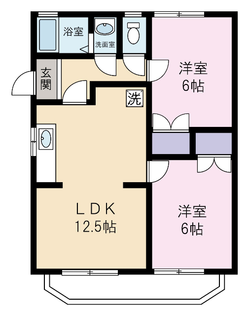 サンハイツフジＡの間取り