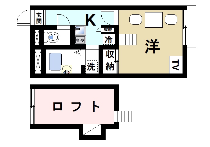 奈良市中町のアパートの間取り