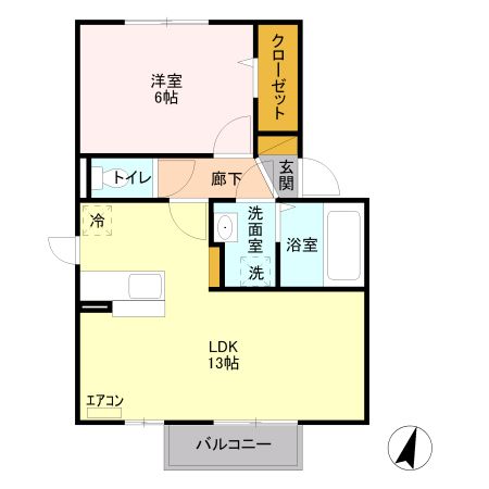 埼玉県入間郡毛呂山町若山１（アパート）の賃貸物件の間取り