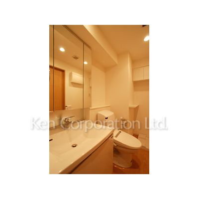 洗面設備　同タイプ6階のお部屋を撮影。仕様が異なることがあります。