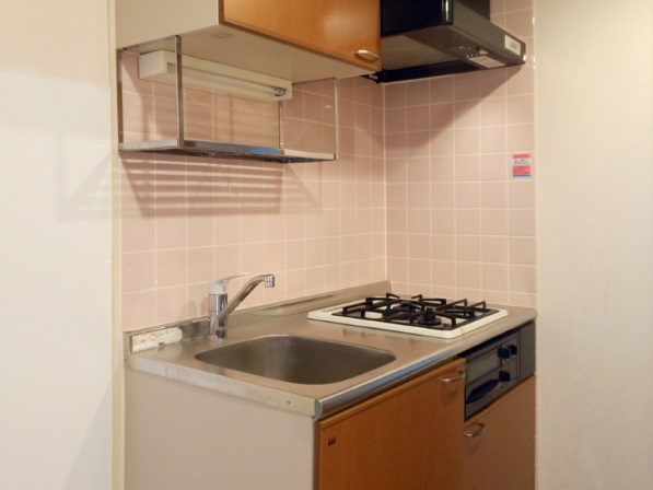 キッチン　２口ガスコンログリル付きシステムキッチン