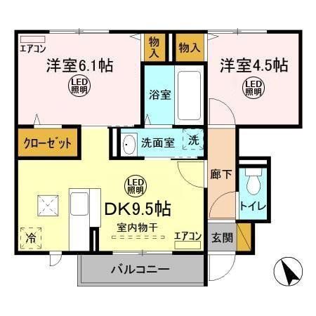 ＪＲ常磐線 偕楽園駅 徒歩80分 2階建 築11年の間取り写真
