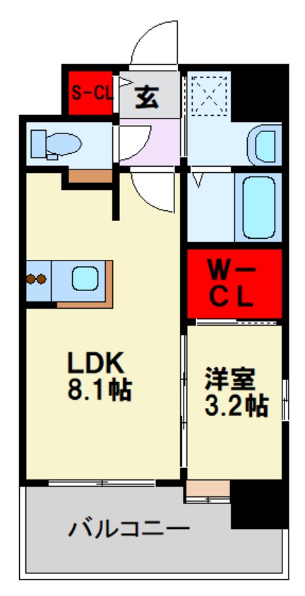 ＪＲ鹿児島本線 竹下駅 徒歩4分 15階建 築1年の間取り写真