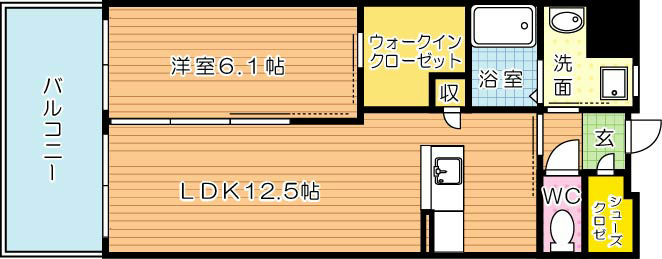 【北九州市八幡東区西本町のマンションの間取り】