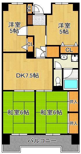 エクレール朽網II　８０３号室の間取り