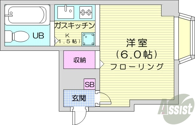 札幌市中央区南七条西のマンションの間取り