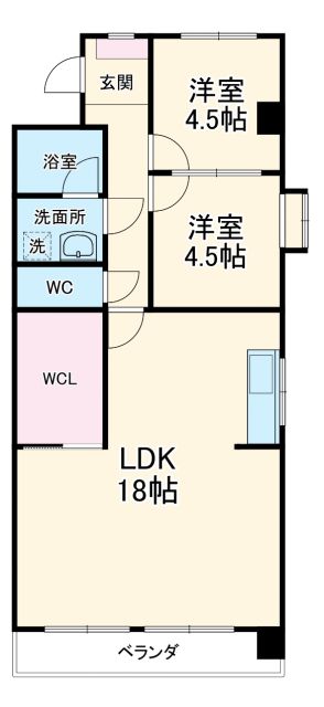 愛知県名古屋市天白区植田山５（マンション）の賃貸物件の間取り