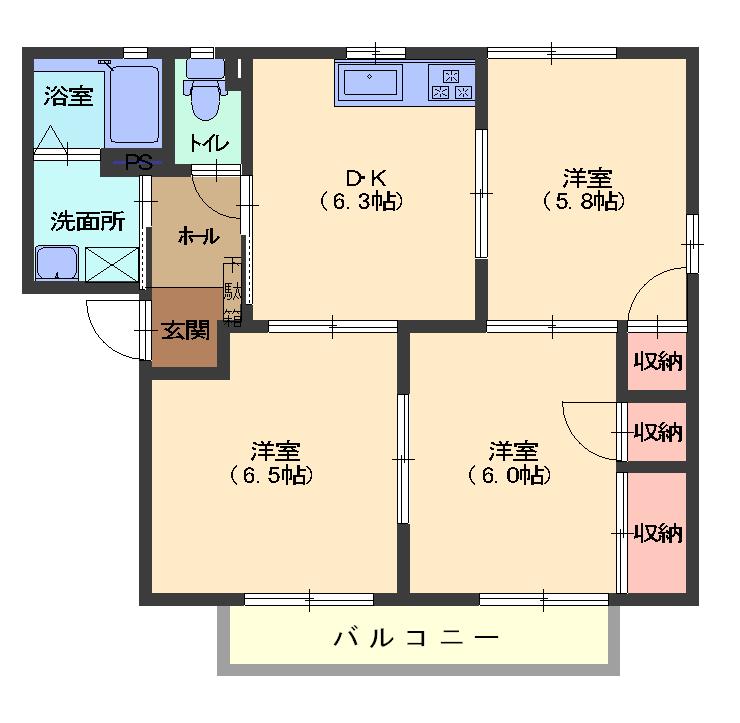 セイコウアパートメンツ川内の間取り