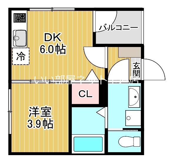 大阪市生野区巽南のアパートの間取り