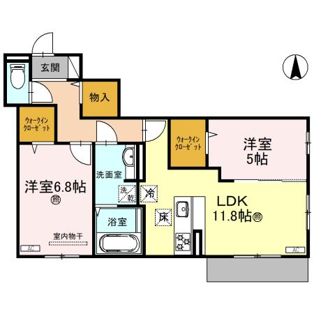 尼崎市塚口町のアパートの間取り