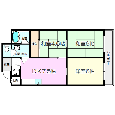 福元マンションの間取り