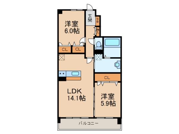 ステラコンソート二日市南の間取り