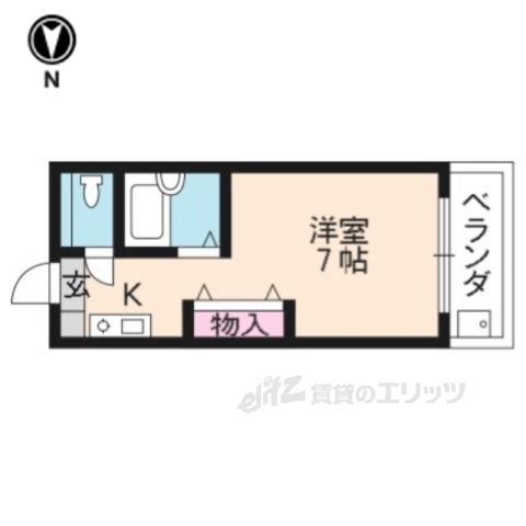 宇治市五ケ庄のマンションの間取り