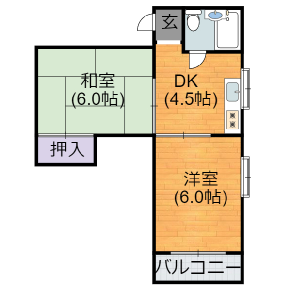 大阪市平野区平野西のマンションの間取り