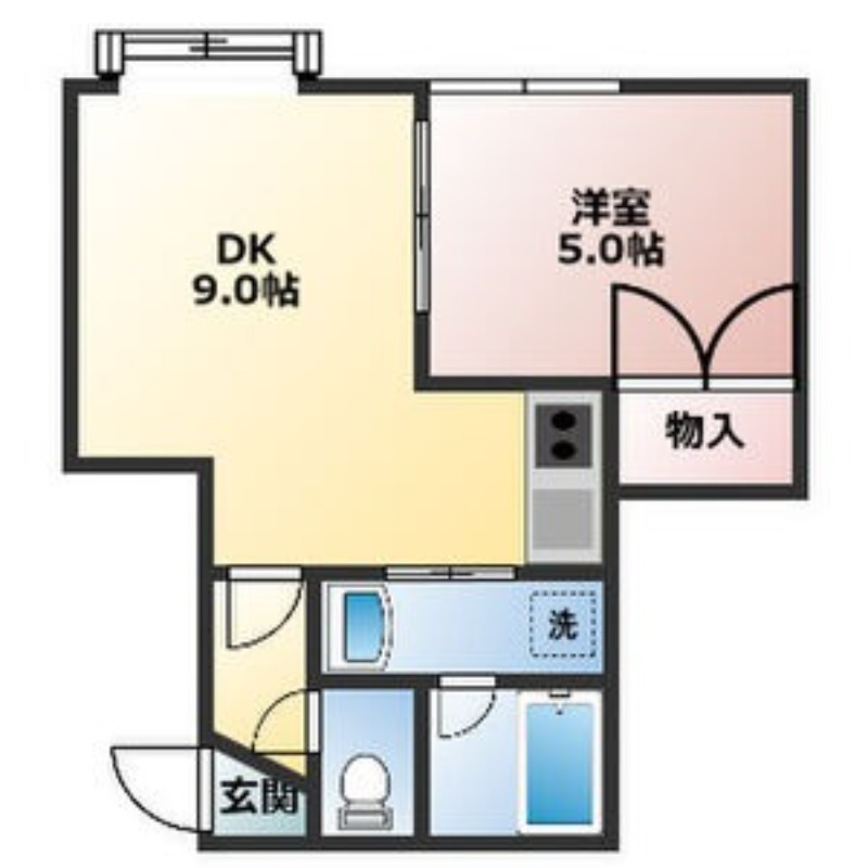 札幌市南区澄川一条のアパートの間取り