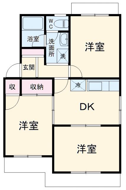 袋井市月見町のマンションの間取り