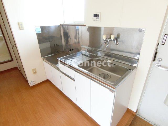 キッチン　２口ガスコンロ設置可能なキッチン。