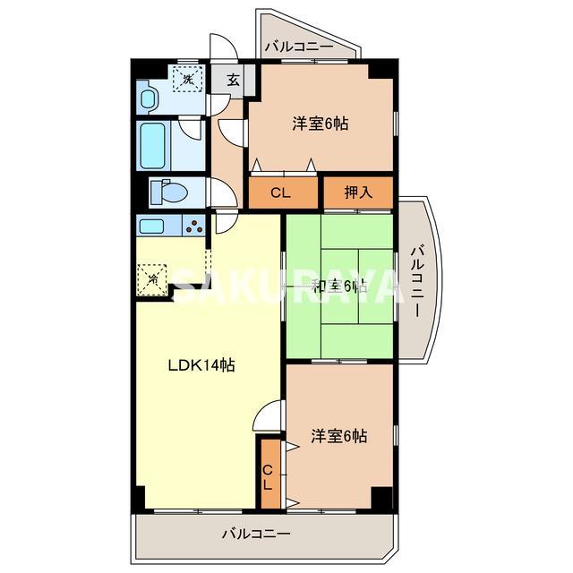 ラフェスタ足利大町の間取り