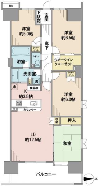 レイディアントシティ向ヶ丘遊園フランス街区の間取り