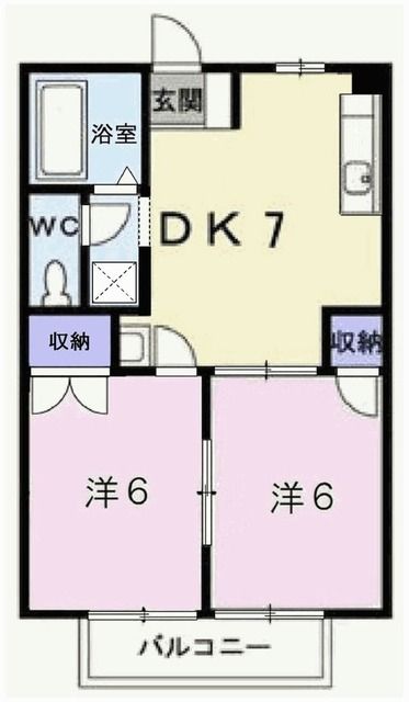 加古川市加古川町友沢のアパートの間取り