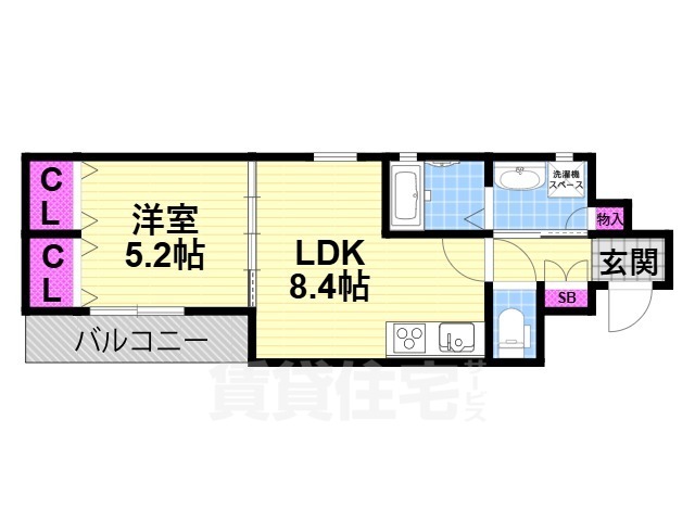 クリエオーレ津の辺町1の間取り