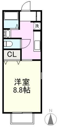 高松市上之町のアパートの間取り