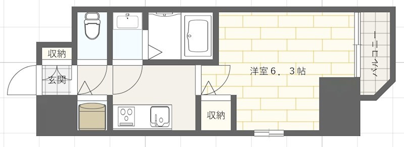 エスリードレジデンス神戸三宮の間取り