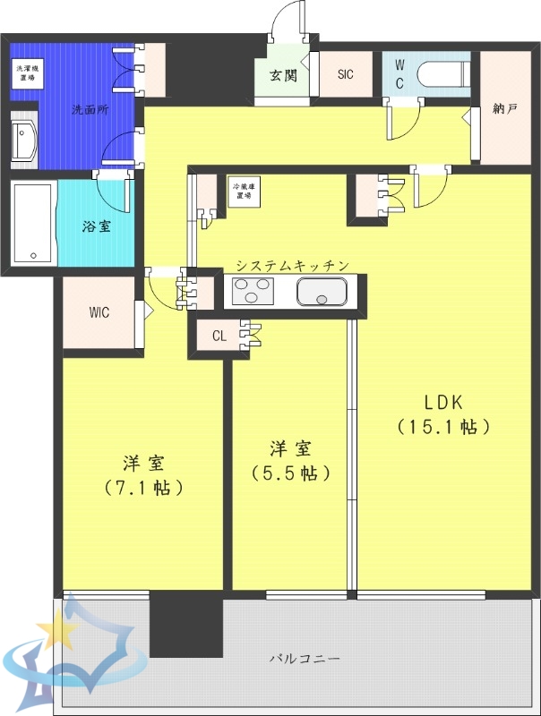 【札幌市北区北八条西のマンションの間取り】