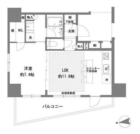 八王子市横山町のマンションの間取り