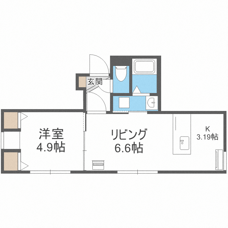 石狩市花川南三条のマンションの間取り