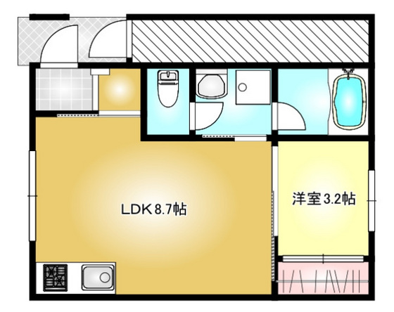 都窪郡早島町早島のアパートの間取り