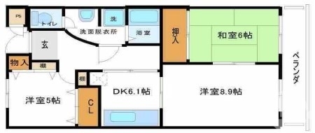 堺市堺区緑ヶ丘中町のマンションの間取り