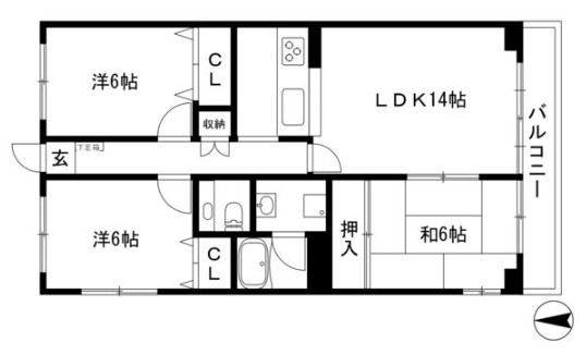 ビラ三秀山中の間取り