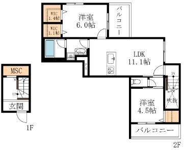 横浜市都筑区池辺町のマンションの間取り