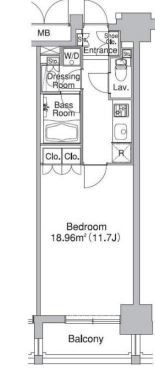 新宿区市谷砂土原町のマンションの間取り