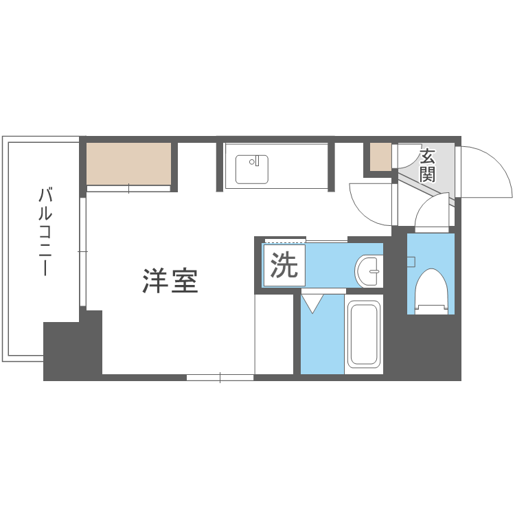 札幌市東区北十三条東のマンションの間取り