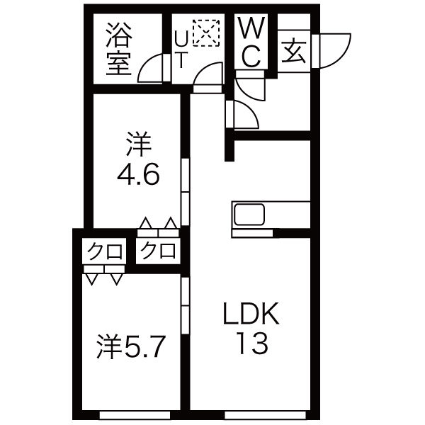 札幌市中央区南五条西のマンションの間取り