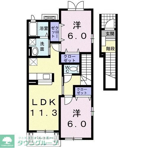 ソレイユＡの間取り