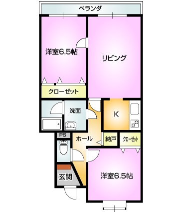 妙高市高柳のマンションの間取り