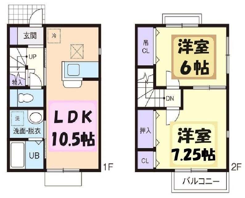 芳賀郡益子町七井中央のアパートの間取り