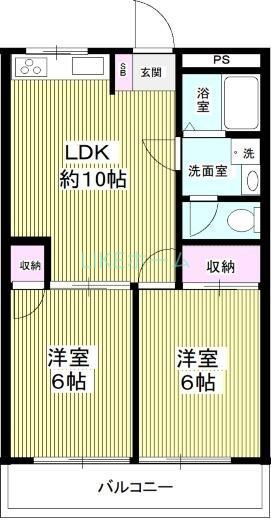 松戸市高塚新田のマンションの間取り