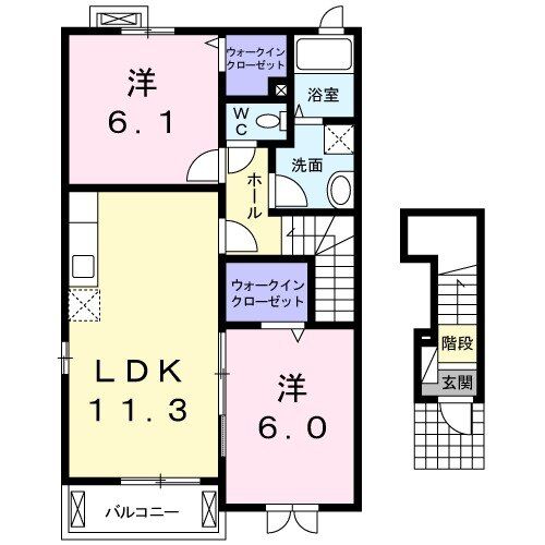 瀬戸市西山町のアパートの間取り