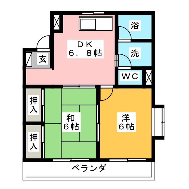 ハイツ旭の間取り