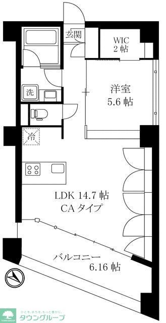 中央区日本橋浜町のマンションの間取り